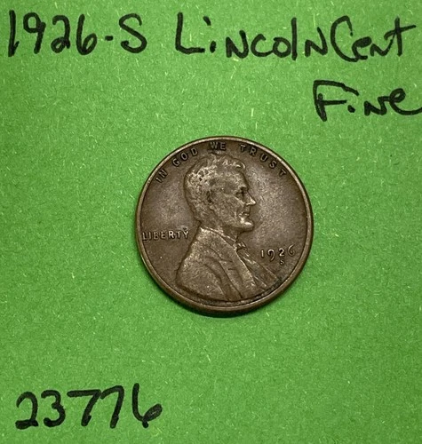 1926 S Lincoln Wheat Cent / Penny 1c Fine