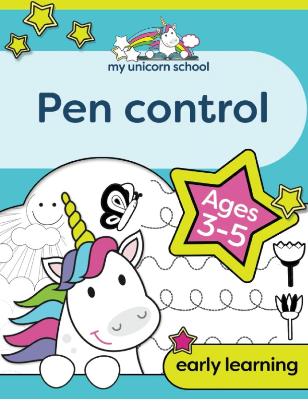 My Unicorn School Pen Control Age 3-5: Fun unicorn tracing activity book - Image 3