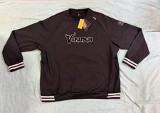 UNRL Minnesota Vikings Crossover Crewneck Sweatshirt Black White 4XL Brand New