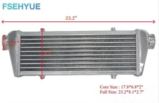23.2X8.1X2.7" Aluminum FMIC Universal Turbo Intercooler 2.25'' Inlet/Outlet