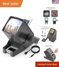 35mm Slide and Film Viewer, 3X Magnification LED Lighted Illuminated Viewing,...