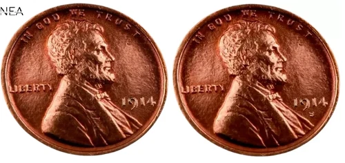 1914+1914-S Lincoln Wheat Penny Cent Lot ~ Gem BU (red) ~ 2 Coin Set