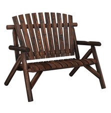 Gartenbank 2 Sitzer 119x85x98 cm Massivholz Fichte Wetterfest Stabil Outdoor