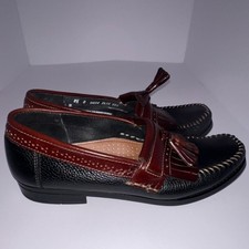 G.H. Bass Co. Bass Weejuns Black Brown Leather Tassel Loafers Men US 8.5