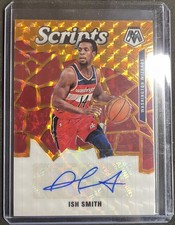 2019-20 Panini Mosaic Ish Smith Scripts Auto Orange Prizm #SC-ISH Wizards