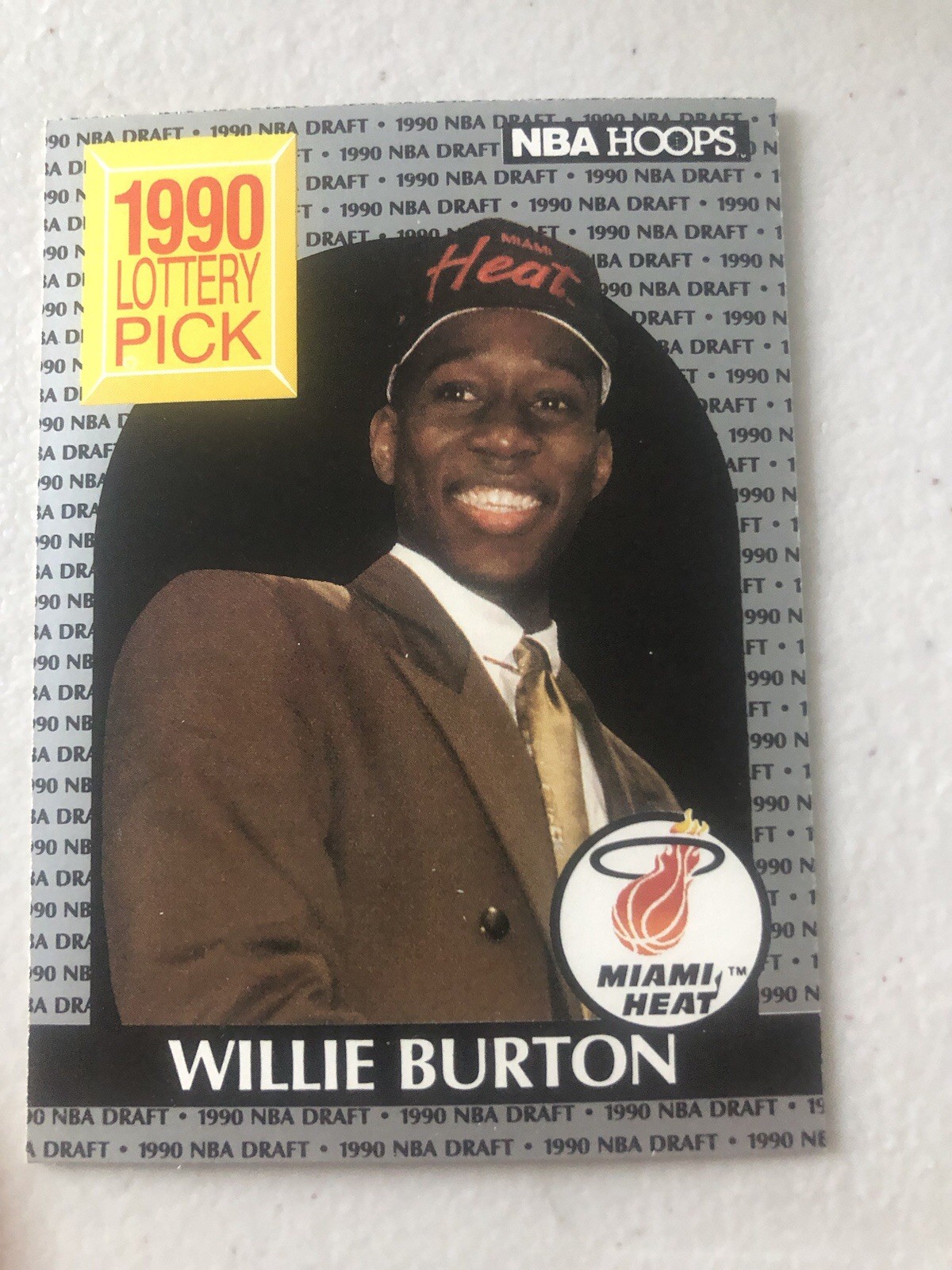 1990-91 NBA Hoops Basketball Willie Burton RC Rookie Lottery Pick #398 Heat