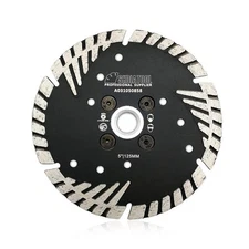 Diamond Turbo Blade Dia 5 Inch with Slant Protection Teeth Cutting Stone Gran...