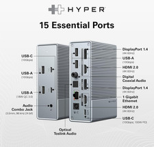 Hyper Drive - Gen2 USB-C Hub - 18 ports - Media HUB Docking Station