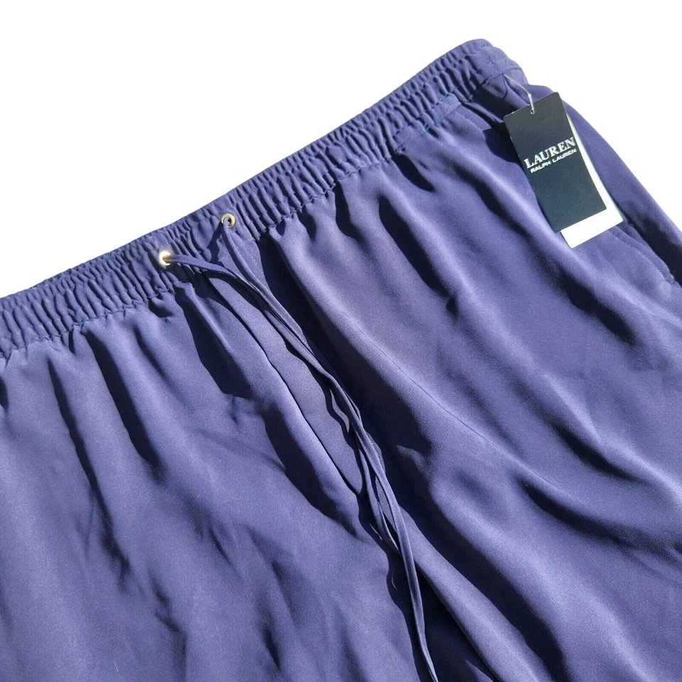 Pantalones de chándal Lauren Ralph Lauren para mujer azul marino tejido con cordón atletismo talla grande 18 Foto 2 de 4
