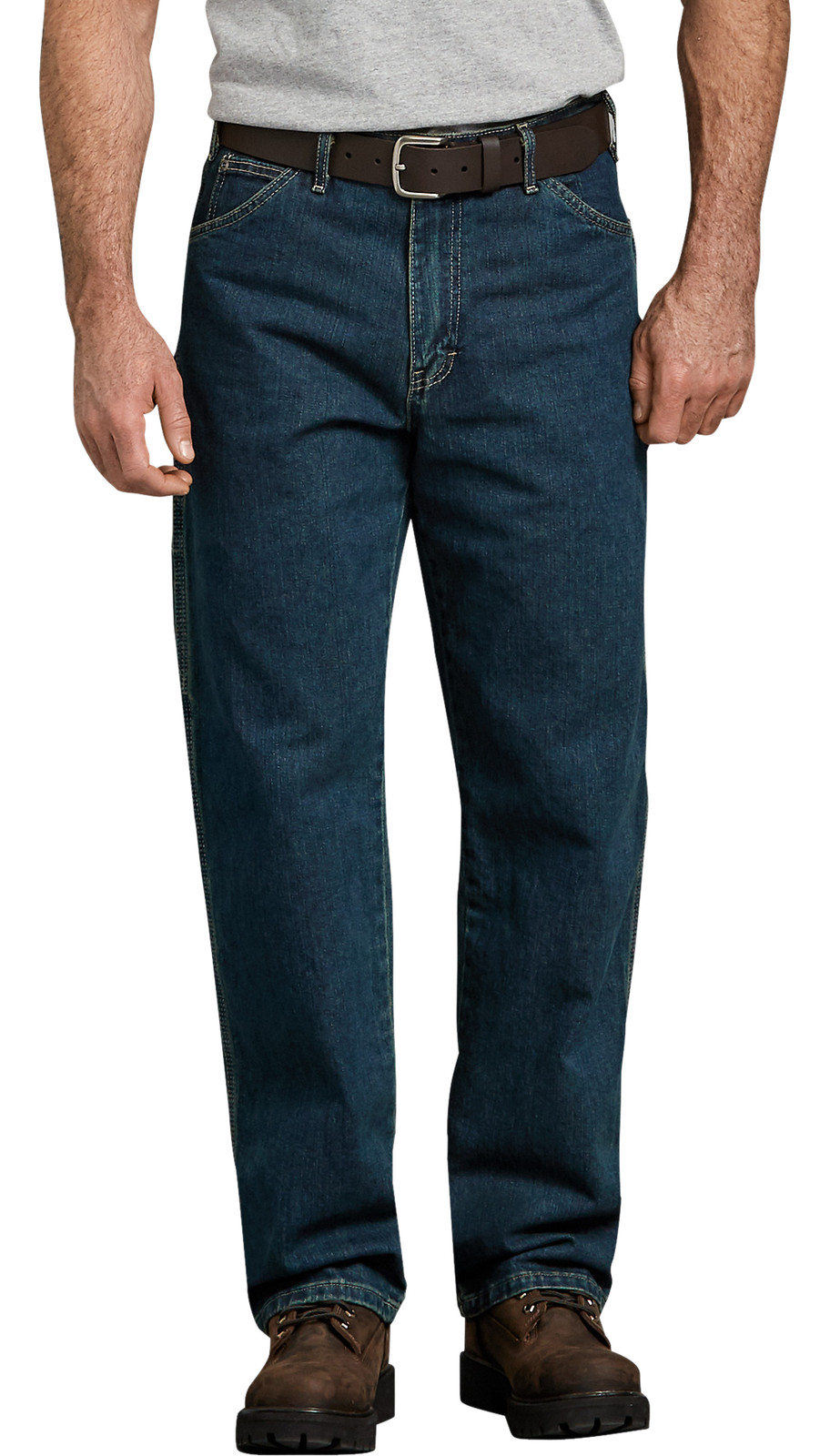 Dickies Relaxed-Fit Carpenter Denim Jeans for Men - Tinted Heritage Khaki -