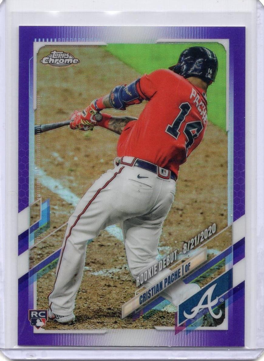 2021 Topps Chrome Update #USC51 Cristian Pache Purple Refractor RC SP NM+