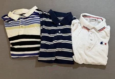 Lot of 3 Polo Shirts of Different Brands, Styles Mens S Striped Button Golfer.
