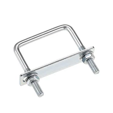 Square U-Bolts 3-1/4" Inner Width Carbon Steel M8 with Nuts Frame Plate 2 Set