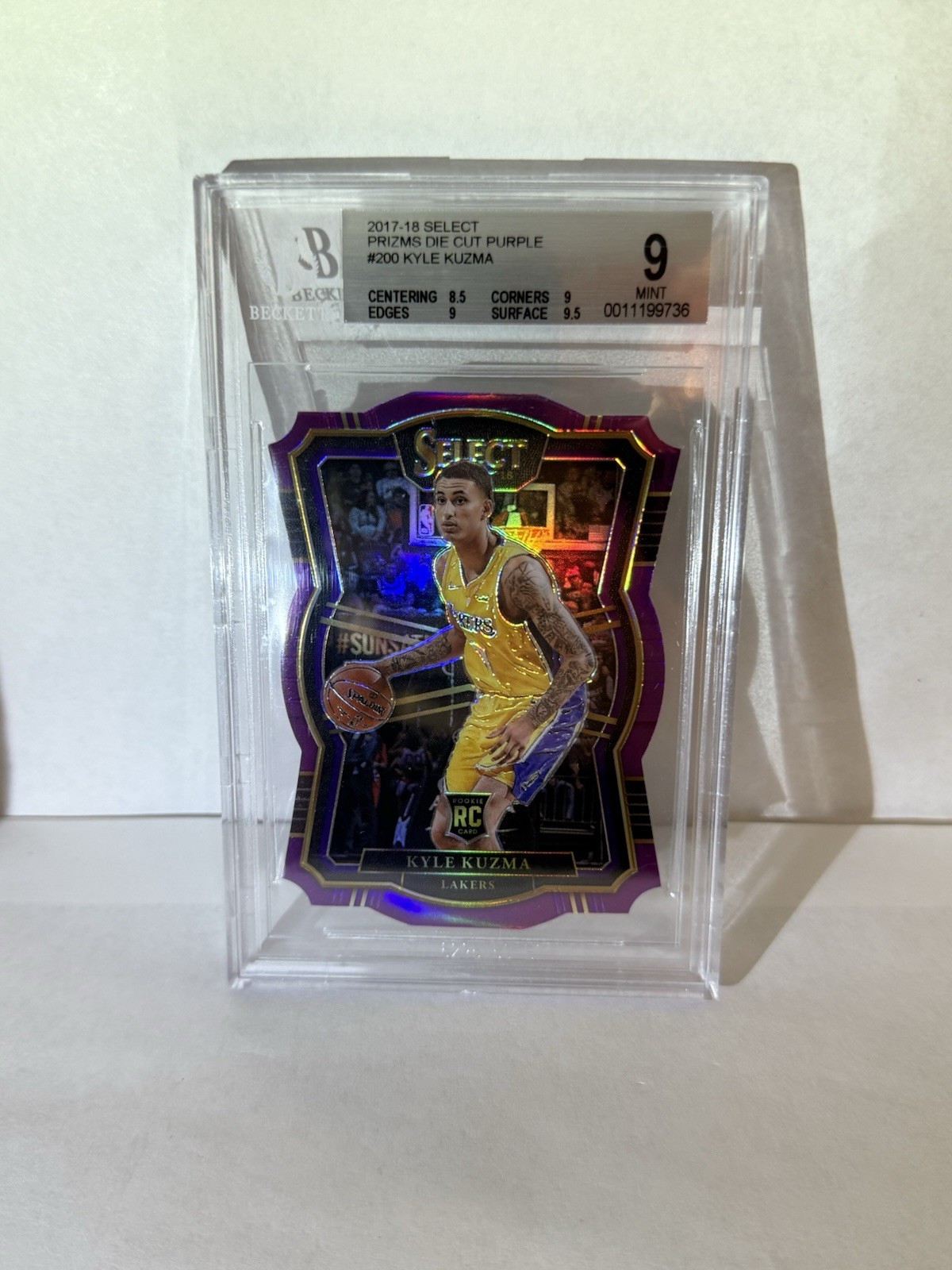 2017 Select Kyle Kuzma Purple Prizm Premier Die Cut Rookie RC /99 #200 BGS 9