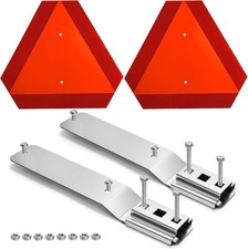 Aluminum Slow Moving Vehicle Triangle Warning Sign with Mounting Bracket 2 Pack