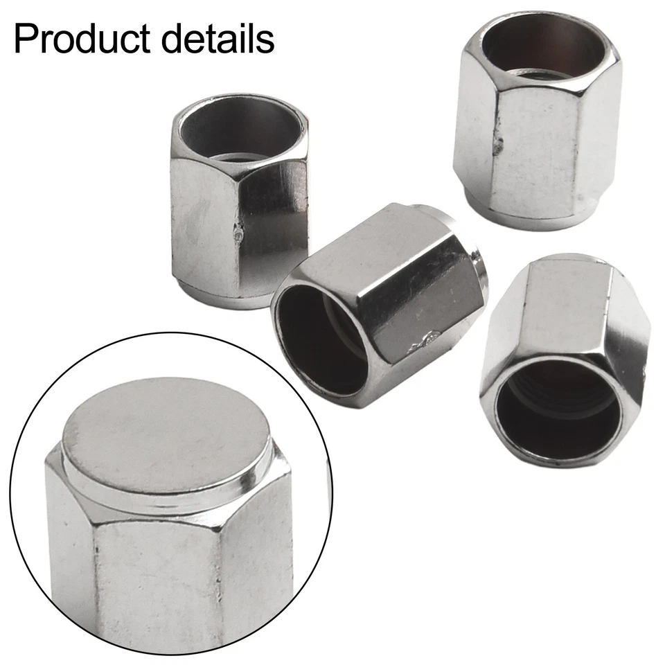 For Lexus CT200h ES350 LX570 RX350 IS350 Tire Pressure Valve Cap Set Of-4 Silver - Image 4 of 4