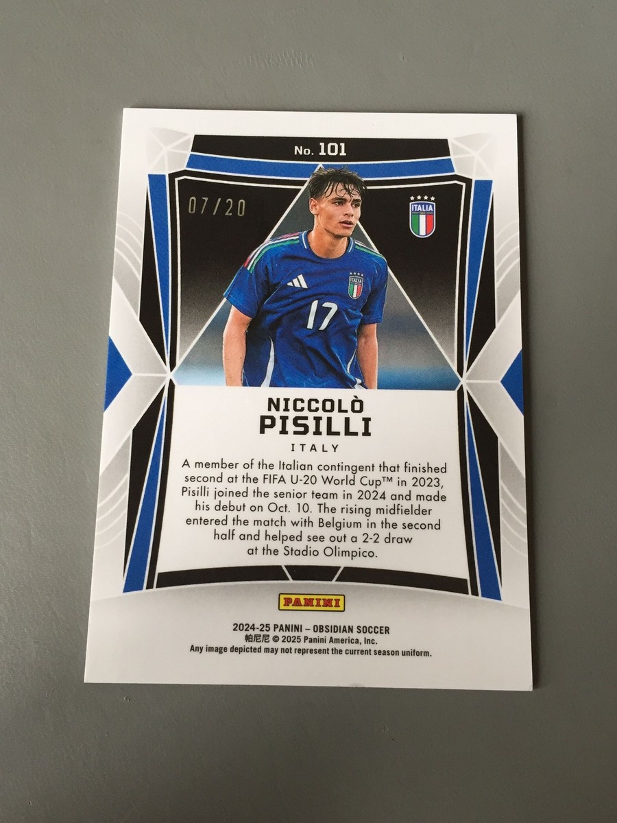 2024-25 Panini Obsidian Niccolo Pisilli RC Rookie Etch Blue 7/20