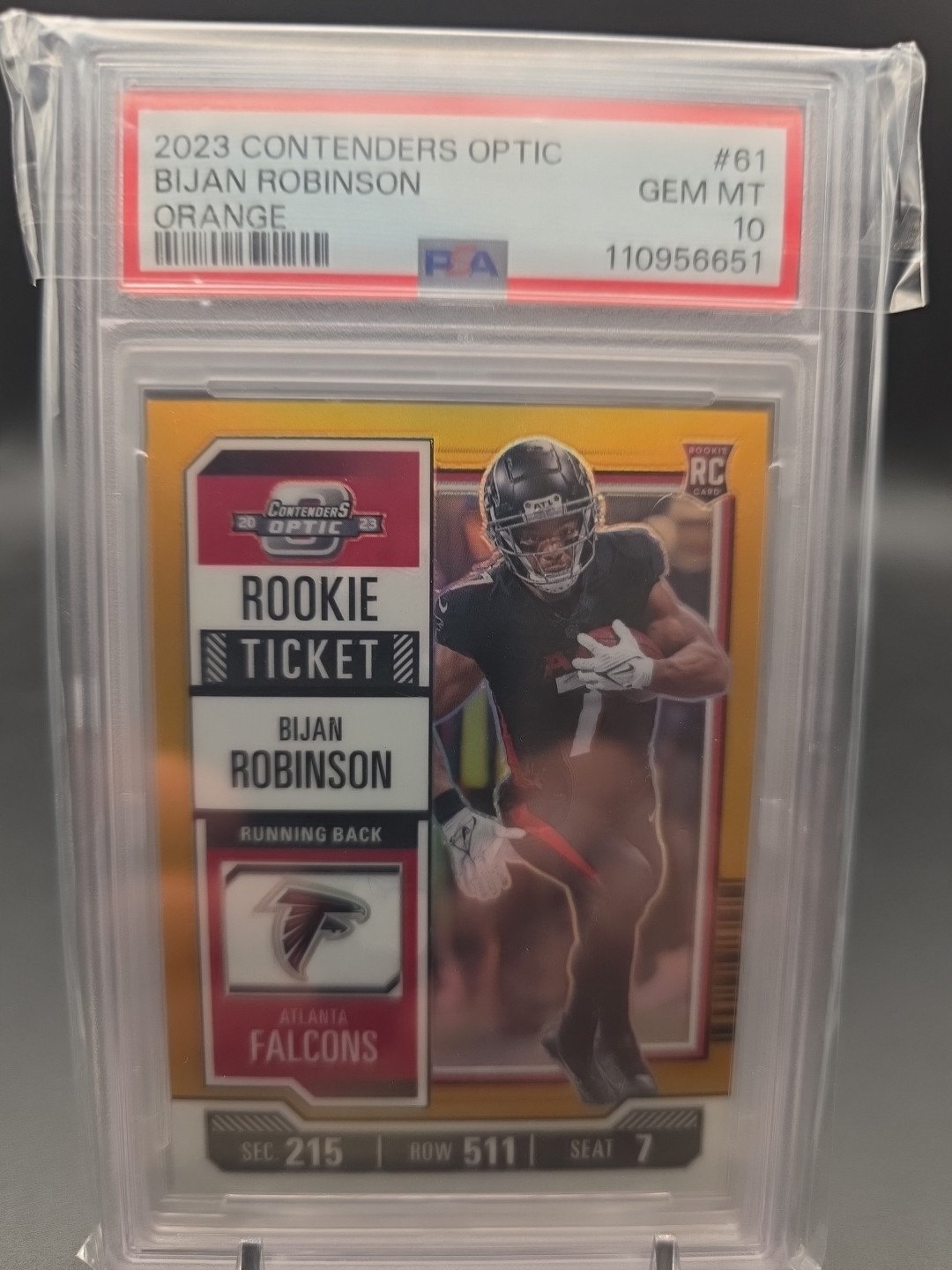 Bijan Robinson Panini Contenders Optic #61 Orange