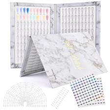 160 Nail Color Display Book with 240 Nail Tips and 1-200 Number Labels, Gel Poli