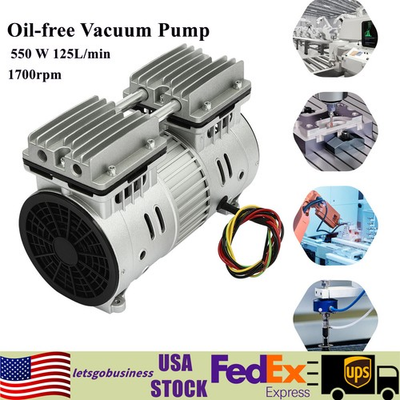 #ad 110V High Pressure Oilless Piston Compressor Vacuum Pump Double Cylinder 550W $117.13
