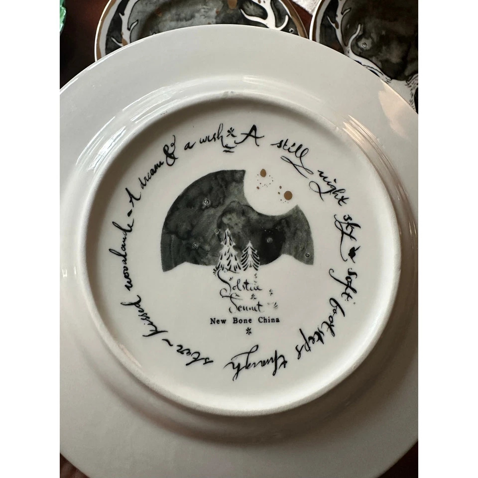 4 Anthropologie 月光森林/塞莱斯特甜点盘鹿雄鹿度假屋 — 第 3/4 张图片