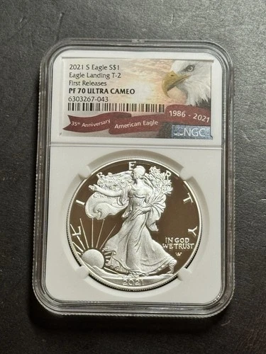 2021 W Type 2 American Silver Eagle $1 Proof NGC PF70 Ultra Cameo ER (1419)