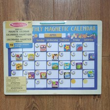 Melissa Doug Monthly Magnetic Calendar 112 Magnets Wooden