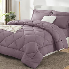 CozyLux King Size Comforter Set Dusty Purple - 7 Pieces King,