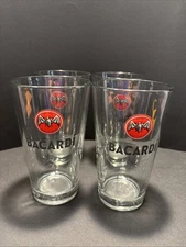 Bacardi Rum Bat Logo Beer Pint Cocktail Drinking Glasses