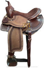 Western Leather Horse Saddle Barrel Racing Trail Tooled Carved Equestrian 10-18