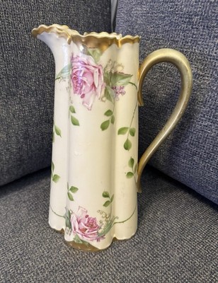 MZ Moritz Zdekauer Austria Hand Painted Floral Chocolate Pot. 1884-1909. No Lid