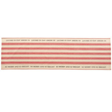 New Mud Pie Holiday Grainsack Table Runner MERRY  BRIGHT Red Stripes 78 x 21