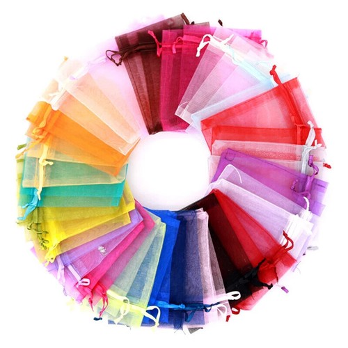 Large Sheer Drawstring Organza Bags Jewelry Pouches Wedding Party Favor Gift Bag - Picture 12 of 34