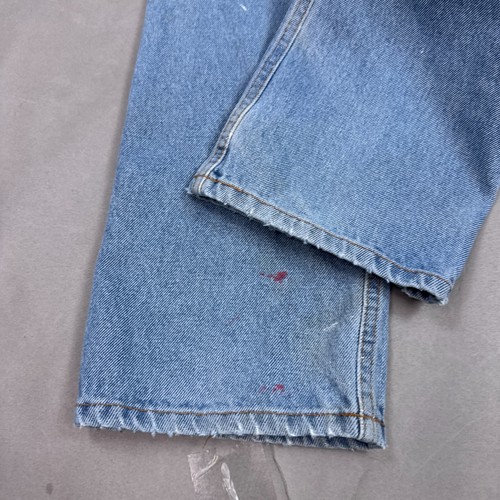 Levis Jeans Mens 32x30 Blue Denim Pants Faded Workwear 50 Painted Thrash Washout - Picture 7 of 19