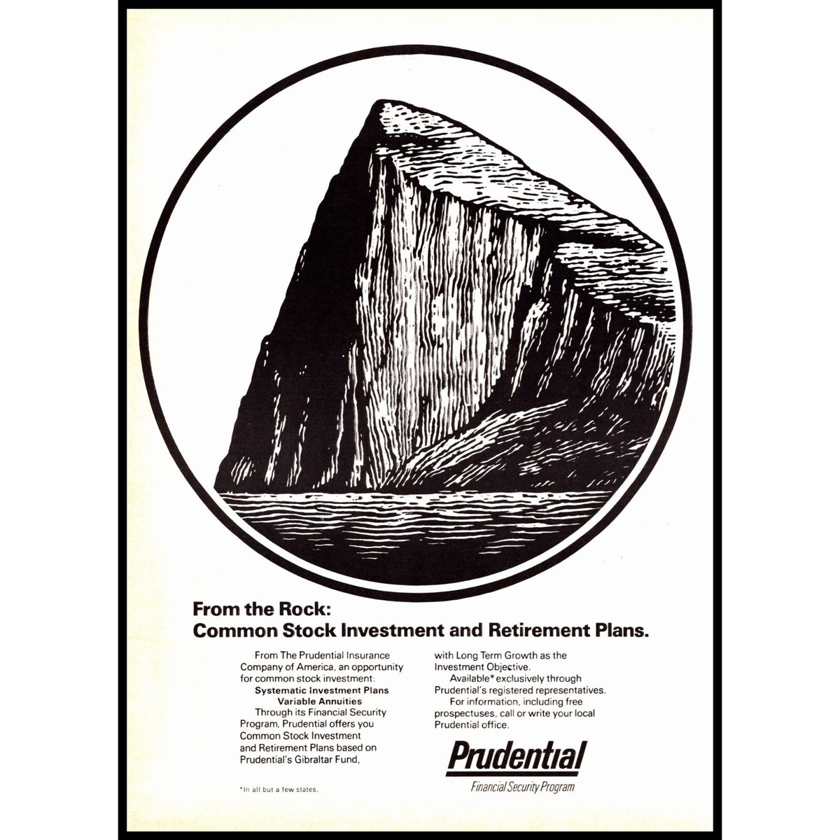 1971 The Prudential Financial Security Program Vintage Print Ad