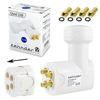 QUAD LNB 0,1 db Full HDTV HD+ UHD 4K LMB 4 Teilnehmer SAT Wetterschutz Quattro