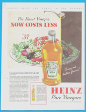 1933 HEINZ cider Vinegar salad dressing recipe vintage PRINT AD malt tarragon