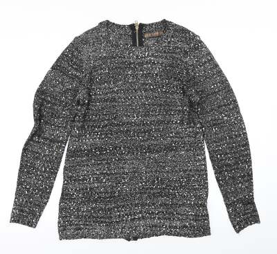 QED London Damen Pullover Silber Rundhals Acrylmischung Größe M