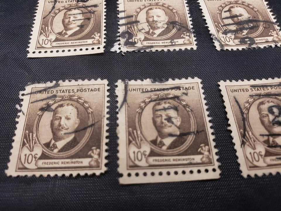 US Stamps 10c Postage 1940 Frederic Remington Lot of 7 - Image 2 of 4