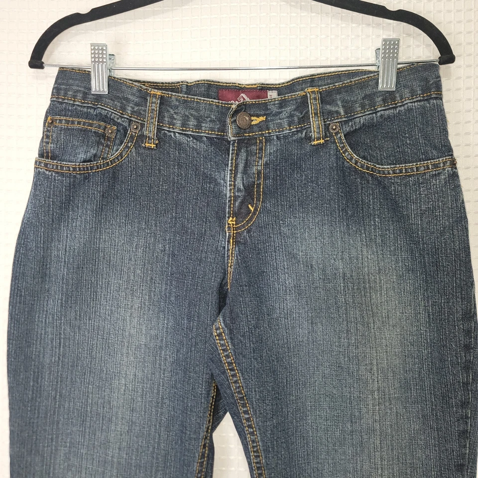 VTG EUC Women's 11/12 Petite JORDACHE Lo-Rise Faded Blue Denim Jeans Logo Tag - Image 2 of 4