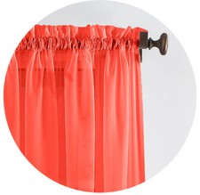 A single panel of high quality Voile Curtain Slot Top solid sheer +tie backs