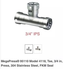 3/4” Viega 95110 MegaPress Acero Inoxidable 304 Tee Pipe Prensa Montaje Modelo 4118 PxPxP