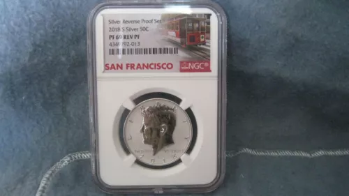 2018 S SILVER KENNEDY 50C REVERSE 50TH ANNIVERSARY NGC rev proof 69