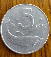 REPUBBLICA ITALIANA 5 Lire del 1955 Moneta numismatica collezione cinque lire
