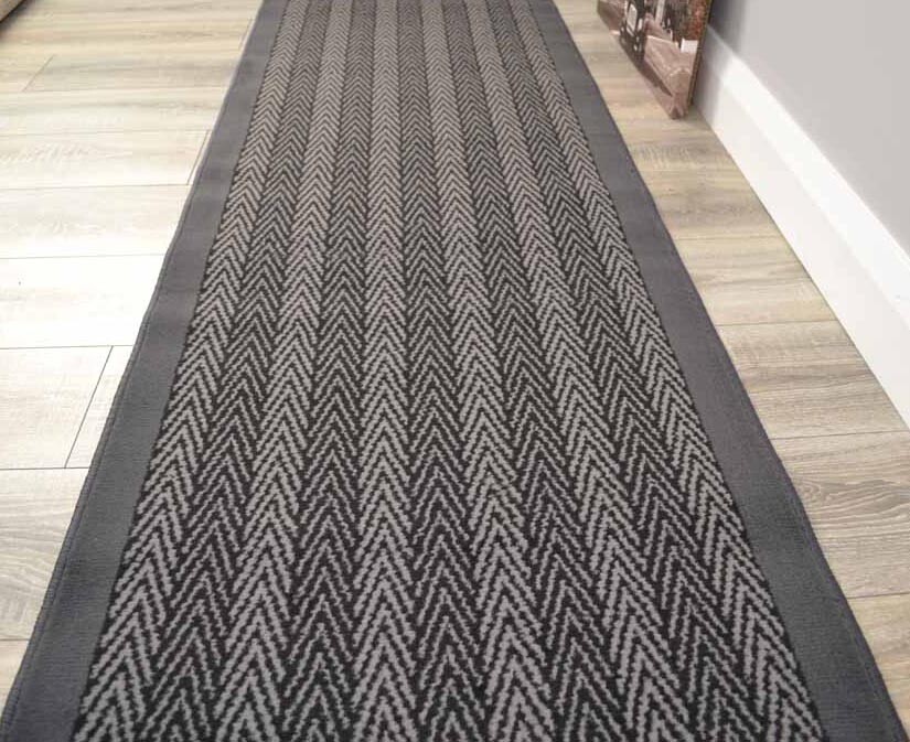 Grey Stair Runner Rugs Herringbone Very Dark Long For Hall Stairways ...
