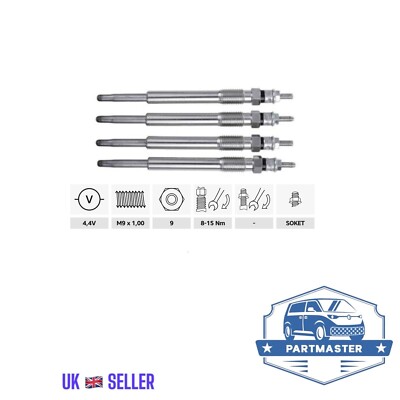 4X HEATER GLOW PLUGS FOR OPEL/VAUXHALL ASTRA J COMBO INSIGNIA A 2.0 CDTI
