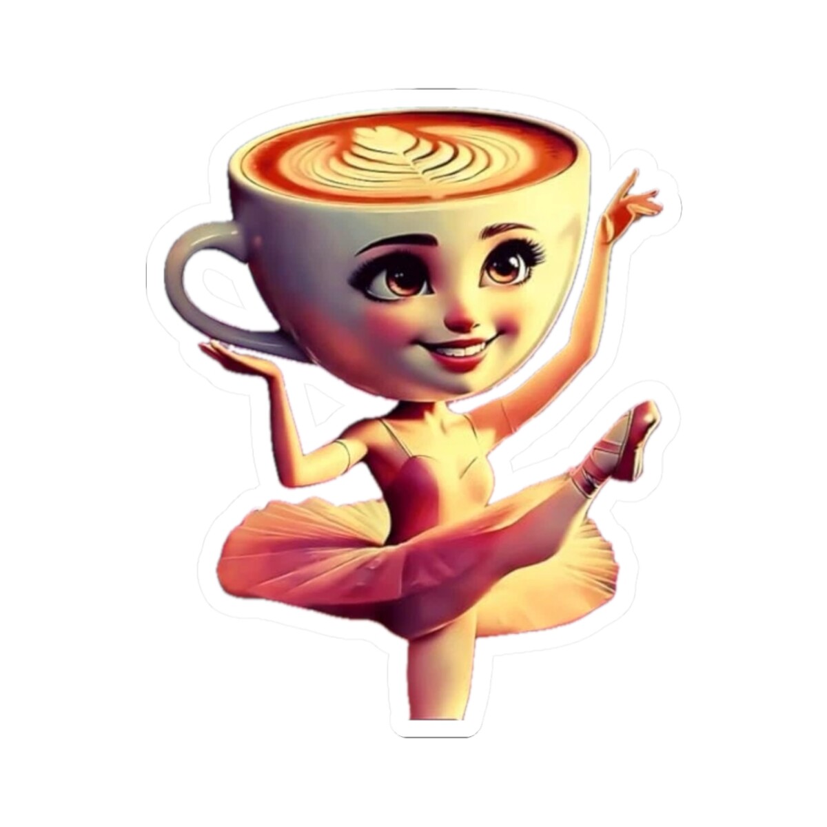 Ballerina Cappuccina Coffee Girl Vinyl Stickers Viral Italian Brainrot Meme  | eBay