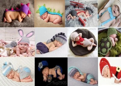 MARKENLOS Neugeborenen Fotoshooting Newborn Fotografie Baby Strick Mütze Kinderfoto Kostüm