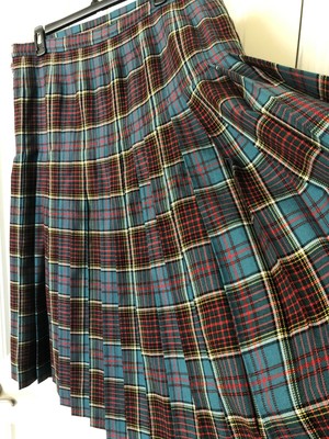Tartan Plaid Pleated Skirt, Women's 14 