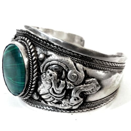 4 Stck. Tibetisches Silber Nepal Armband Onyx Stein Armreif Buddha Manschette Großhandel Posten - Bild 9 von 9